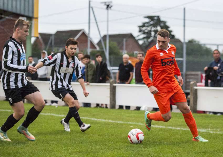 MISSING: Jamie George, who opened the scoring in the 2-0 opening day victory over Dereham Town Reserves, is not available for tomorrow's FA Cup encounter at Wisbech Town
