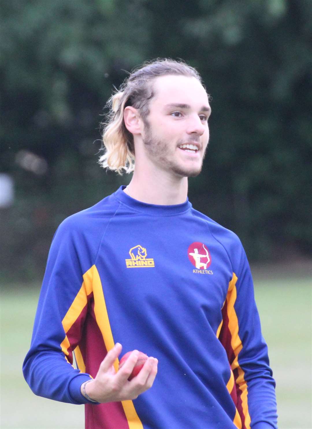 Freddie Heldreich bowling in the nets with the Suffolk. Picture: Nick Garnham