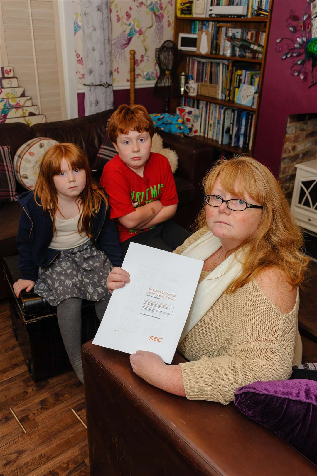 ANGRY: Skye Robinson with children Iona and Louis.
