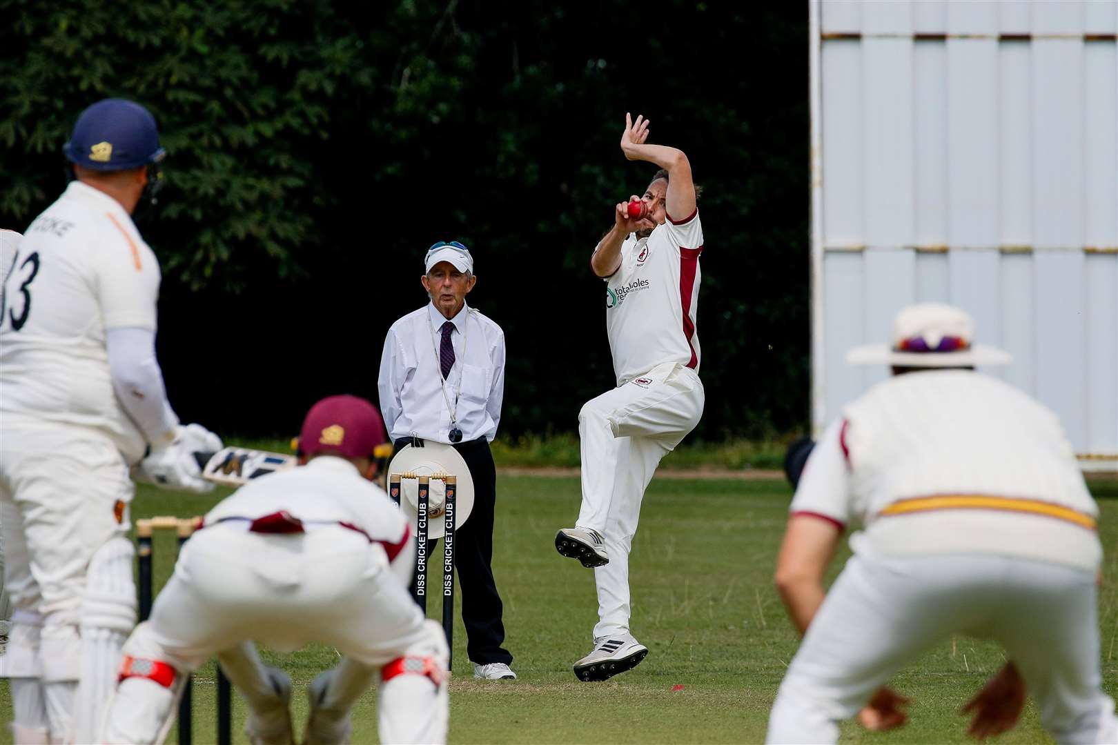 Old Buckenham captain Matt Bint highlighted Ian Harrison (pictured bowling) as one of the people who have supported him most during his first term as skipper. Picture: Mark Bullimore