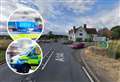 Busy road blocked after two-vehicle crash which left one person injured