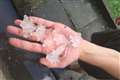 Large hailstones fall in northern England as thunderstorms sweep across UK