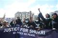 Demonstrators march and demand justice for Somalian refugee, 12, who drowned