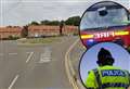 Emergency services attend gas main hit by vehicle in town