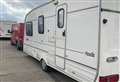 Police stop van pulling badly hitched caravan with worn tyres