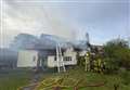 Firefighters battle thatched roof blaze in Suffolk village