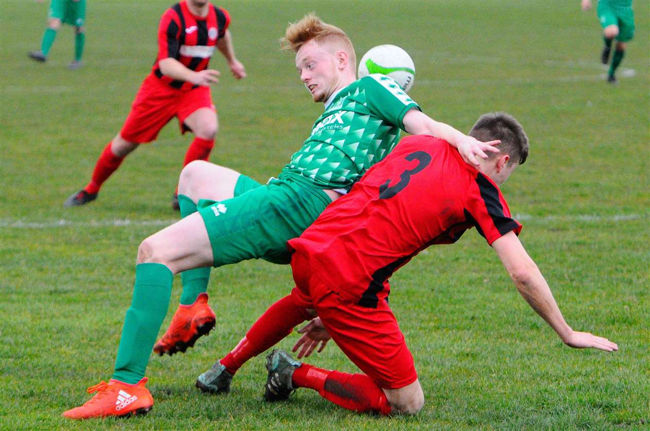 East Harling, Norfolk, 14/03/2020..Football action from East Harling v Wymondham...Tarft..Picture: Mark Bullimore Photography. (32043673)