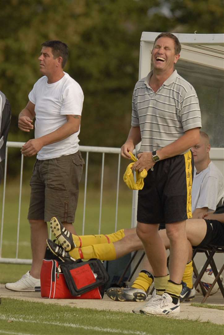 Football - Debenham v Long melford. Debenham manager Mel Aldis.. (32724123)
