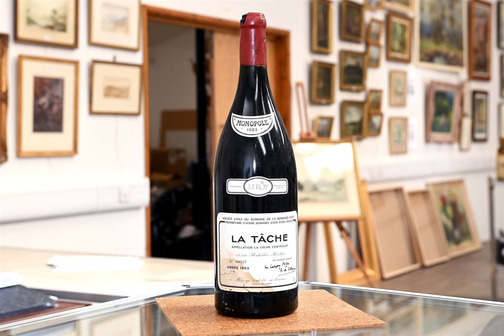 TW Gaze set the guide price of the three litre bottle of 1983 Domaine de la Romanee-Conti La Tache Grand Cru Monopole, at £18,000 to £22,000. Picture: Mecha Morton.