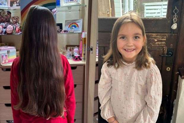 Hallie Martin, who had 11 inches of her hair cut off for The Little Princess Trust. Picture submitted