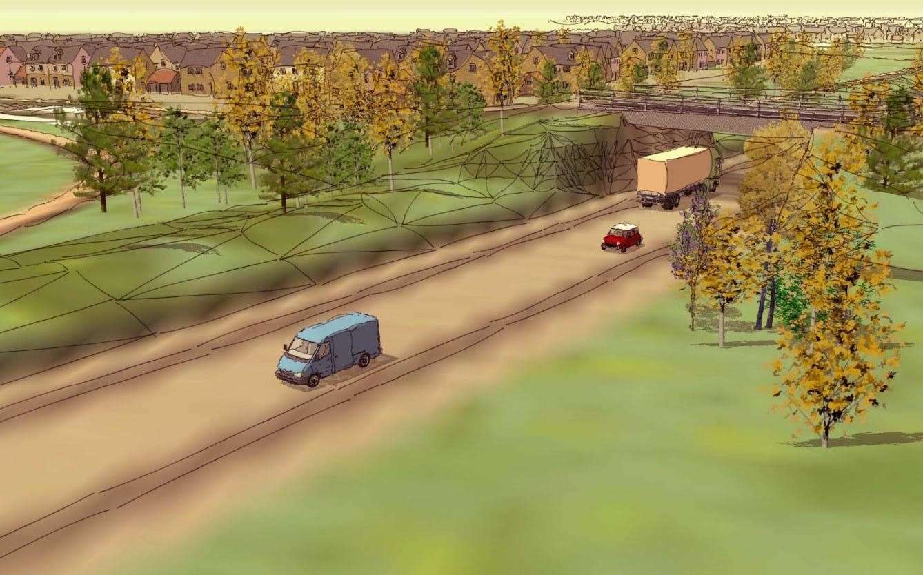 Artist impression of how the bypass might look: Image: Norfolk County Council