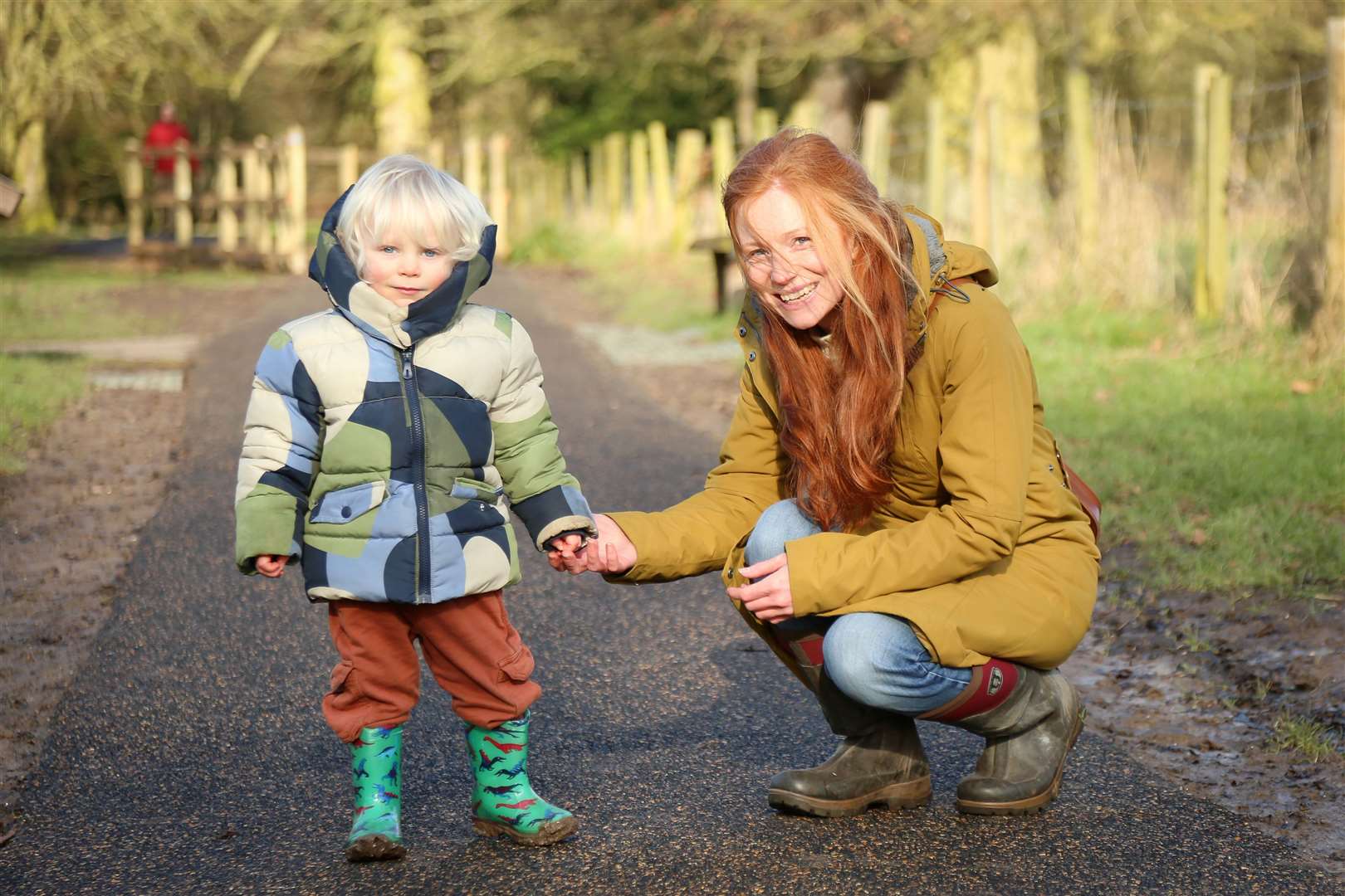 Freyja and Lars Bjornson enjoying the new surface on the path. Picture: Gary Donnison
