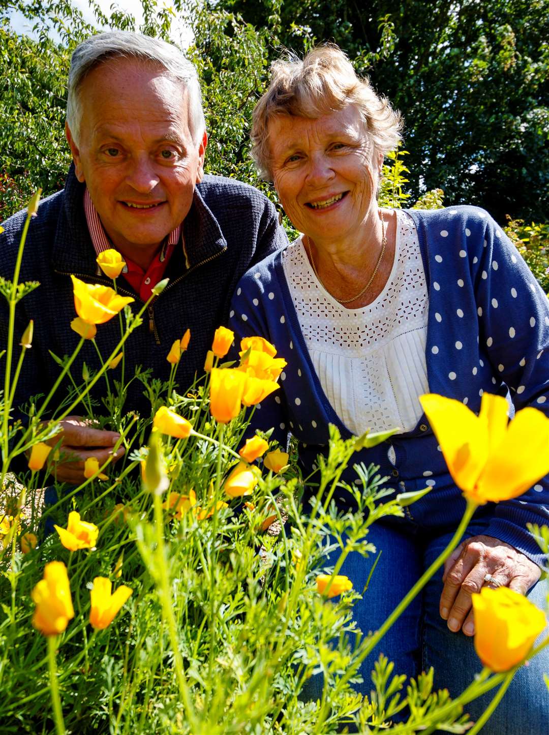 Jonathan and Biddy Draycott in their garden. Picture: Mark Bullimore