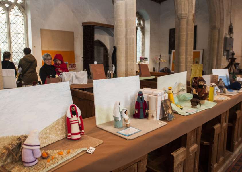 Jenny Vere and others have created over 50 bible scenes out of knitted figures and props to be displayed in St Nicholas Church, North Lopham.