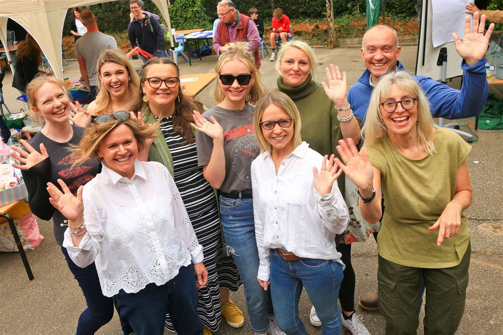 Some of the teachers and staff at Thorndon Primary School for its 150th anniversary event. Picture: Mark Bullimore