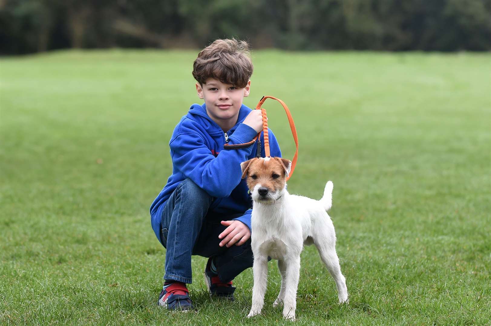 Buddy with eight-year-old Joel Newstead Picture: Mecha Morton.