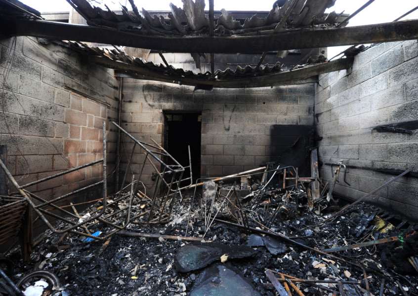 Arson attack on Bunwell Sports Hall ANL-161026-163056009