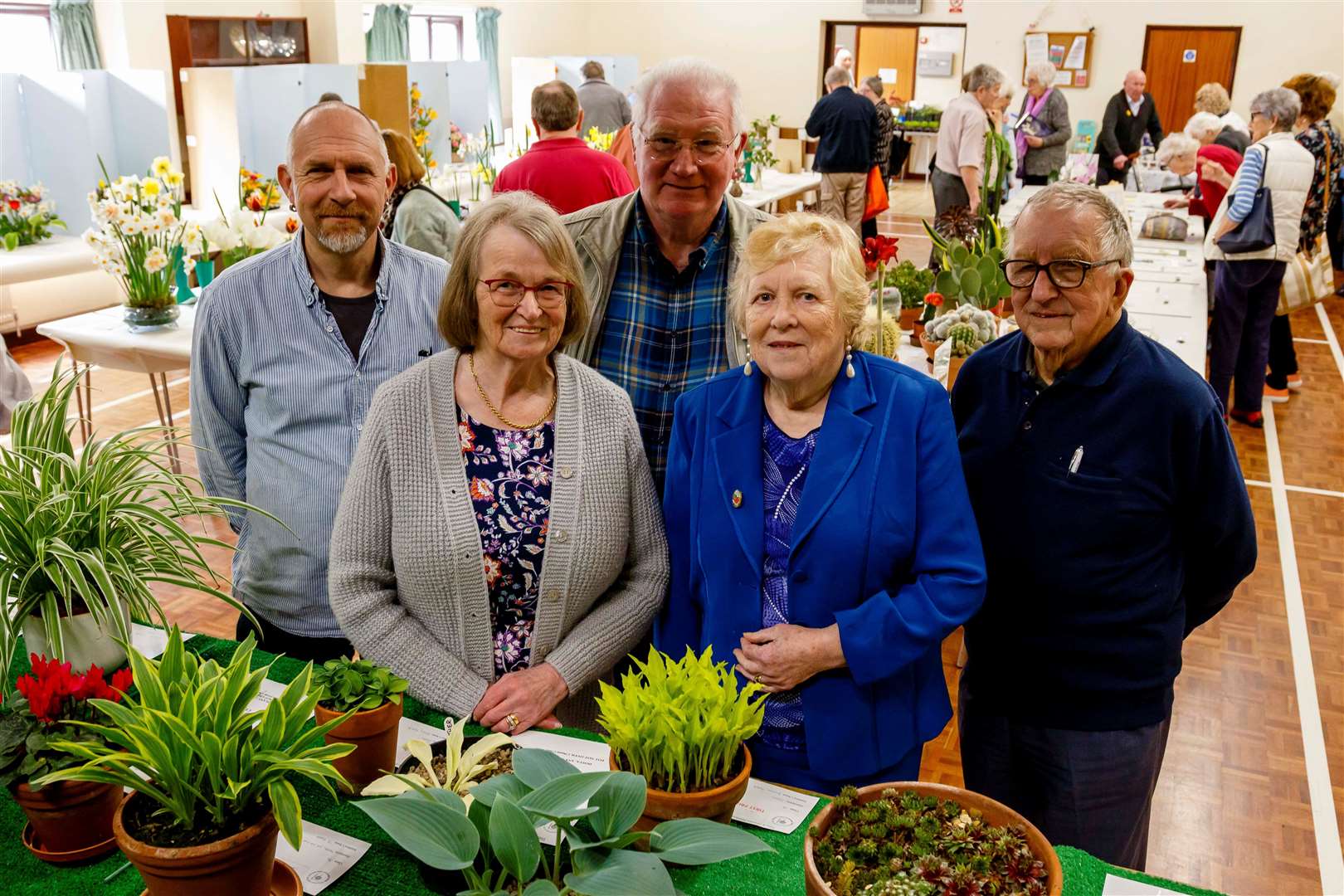 Mark Gotts, Sylvia Grace, Graham Pettitt, Greta Sturgeon and Roly Copping of the Diss and District Horticultural Society. Picture: Mark Bullimore