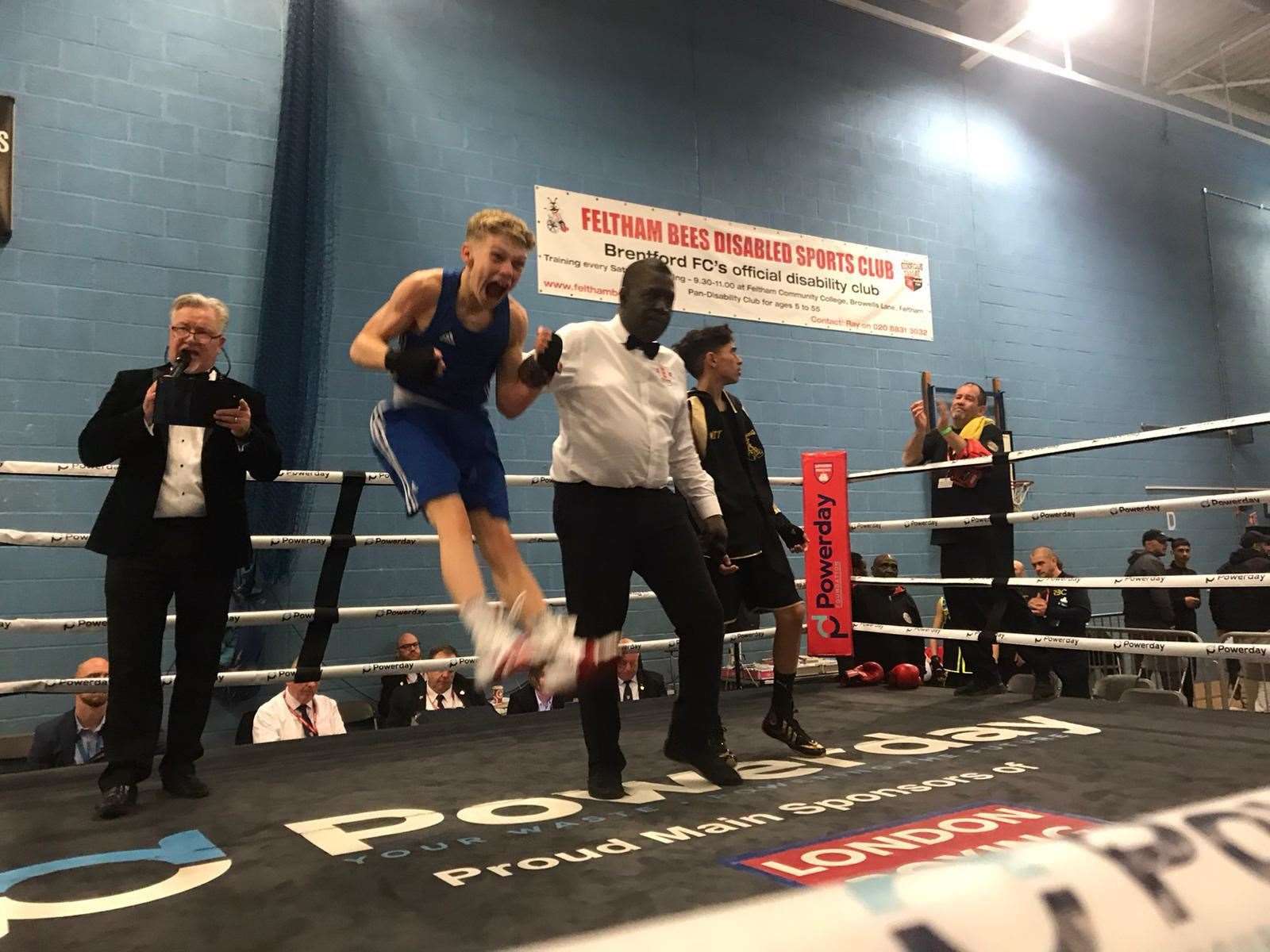 Attleborough’s Jake Lambert celebrates a victory earlier in the competition