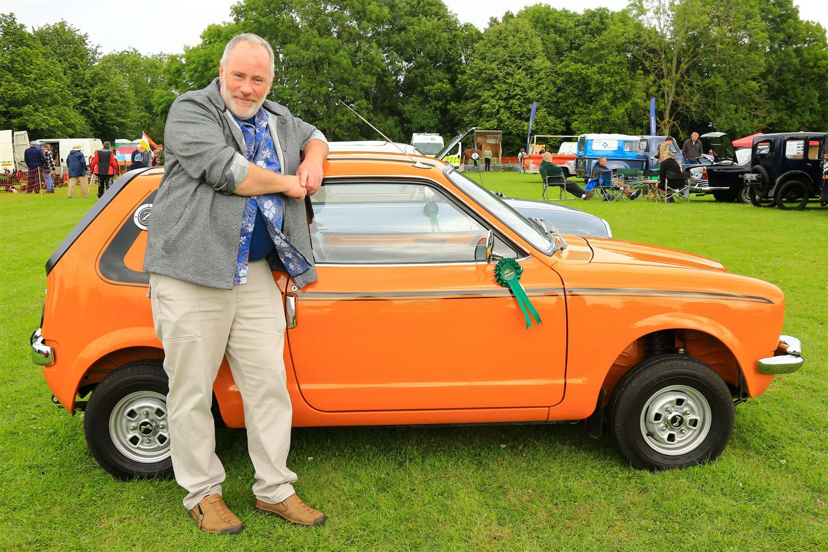 Andy Hale with his 1970's Honda Z. Pictures: Gary Donnison