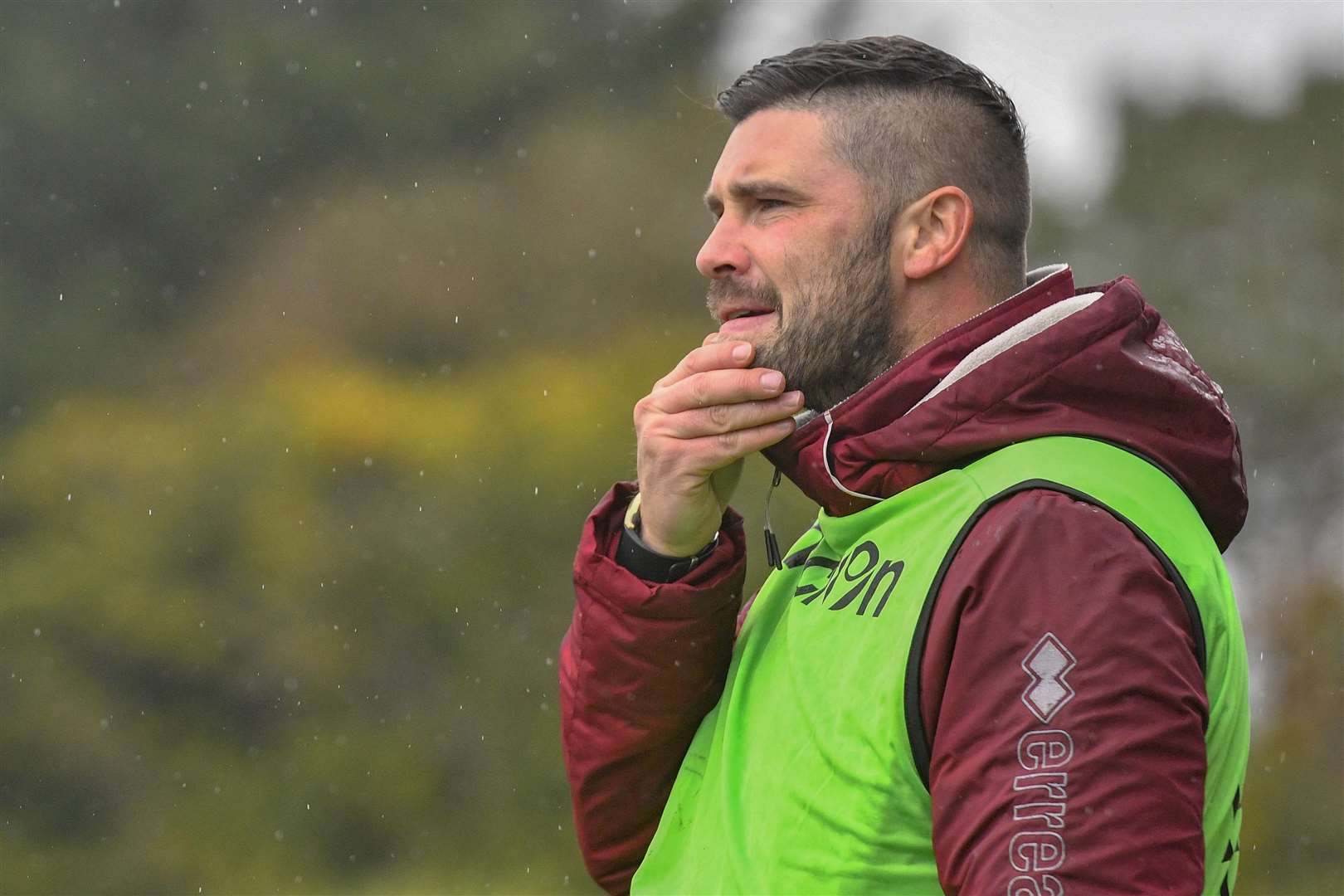 East Harling, Norfolk, UK, 06 October 2018..Football action from East Harling v Thetford - Harling manager Stacey Lawrence..Picture: Mark Bullimore Photography. (7494787)