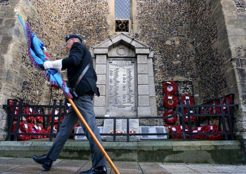 Diss, Norfolk. Remembrance Day Parade through Diss starting at the United Reformed Church and finishing at the War Memorial at St Mary's Church. ''Picture: MARK BULLIMORE PHOTOGRAPHY