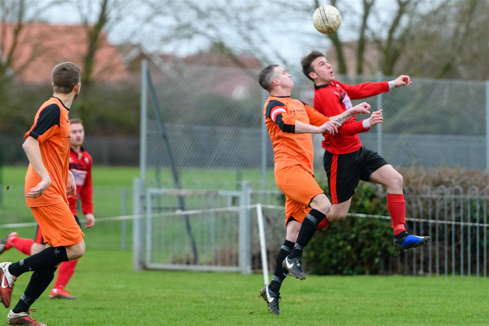 Football action from Long Stratton v Bradenham - James Bemrose...Picture by Mark Bullimore Photography. (7472944)