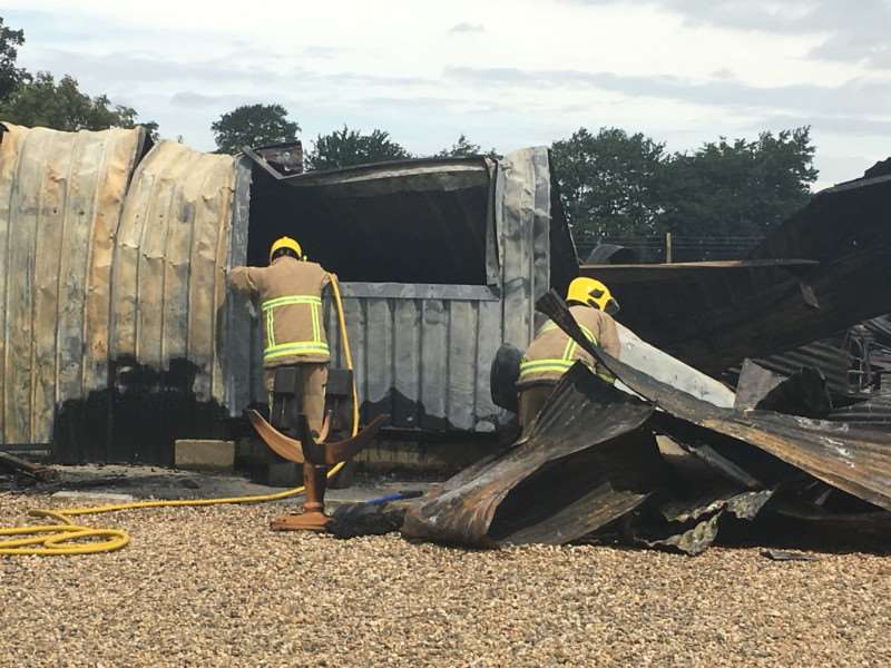 A blaze has destroyed a furniture store in Bacton. Photo: Andrew Martin.