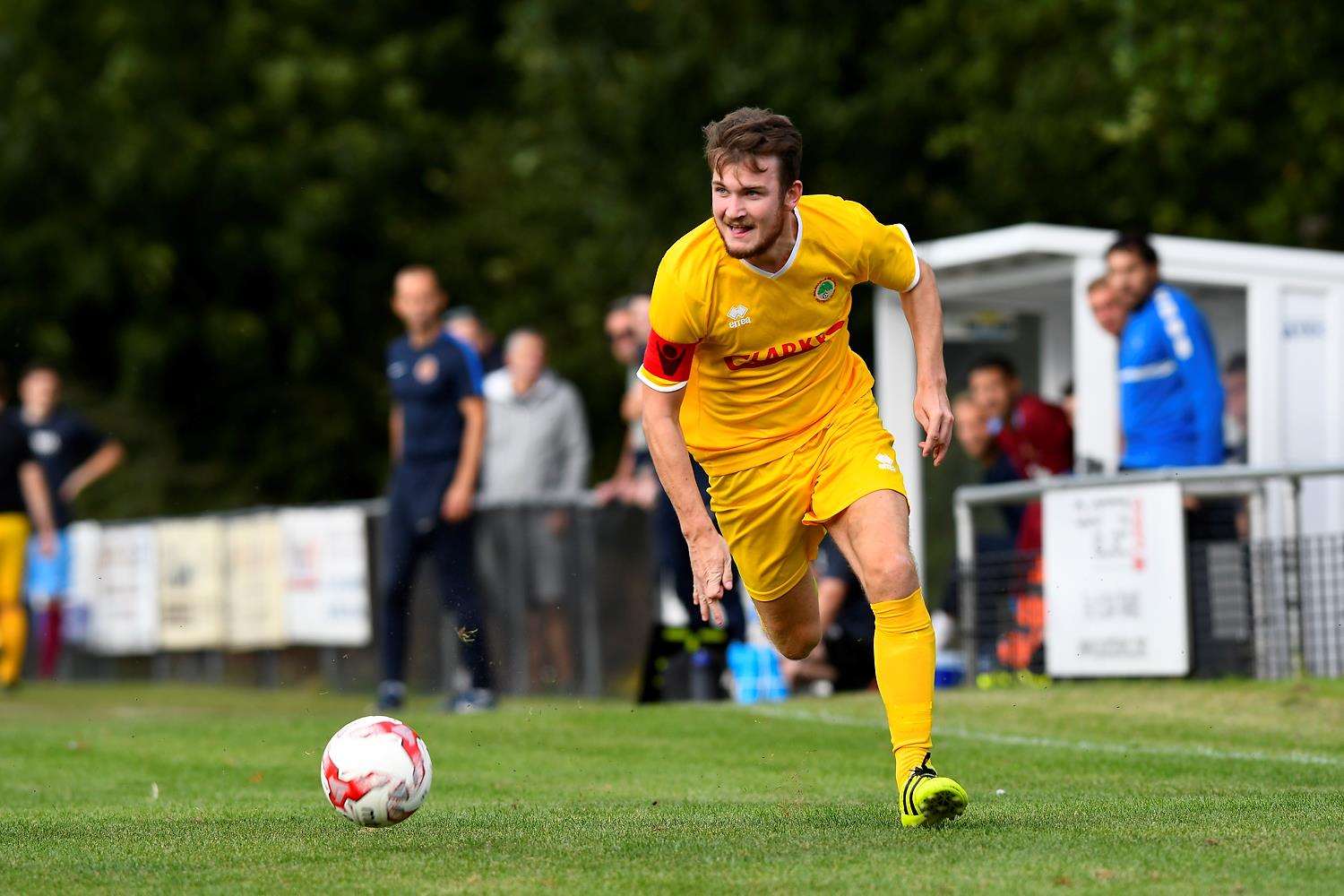 Walsham Le Willows, Suffolk..Football action from Walsham-le-Willows vs Deeping Rangers - Jack Brame..Picture: Mark Bullimore Photography. (4808418)