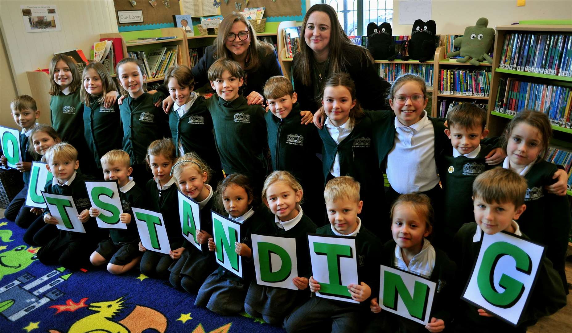 Wortham Primary School celebrates its outstanding Ofsted report. Picture: Andy Abbott