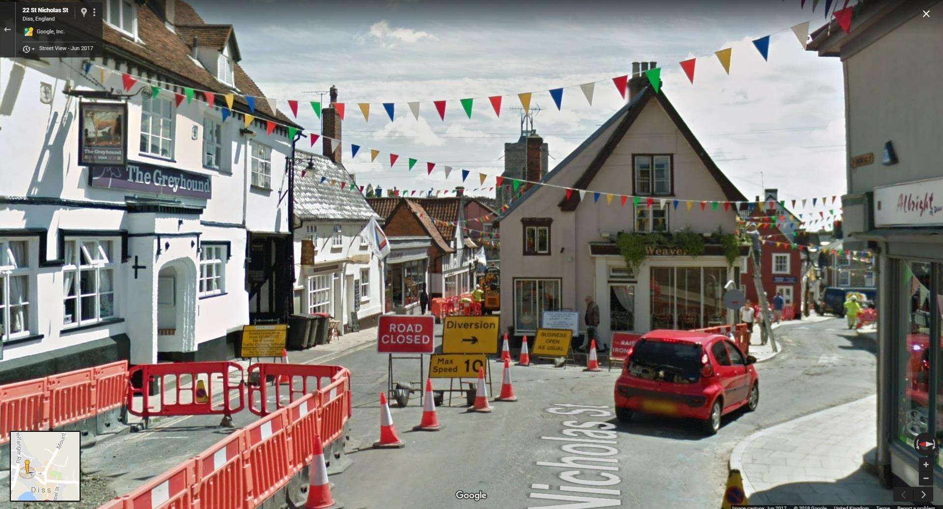 Google Street View images show town in chaos Google Street View images show town in chaos
