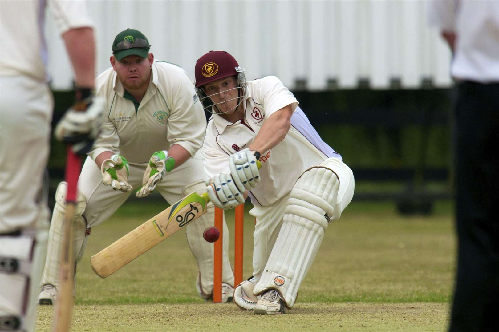 Diss, Norfolk. Cricket action from Old Buckingham vs Saxlingham - Andy Lawrence Batting for Old Buckenham. (34315812)