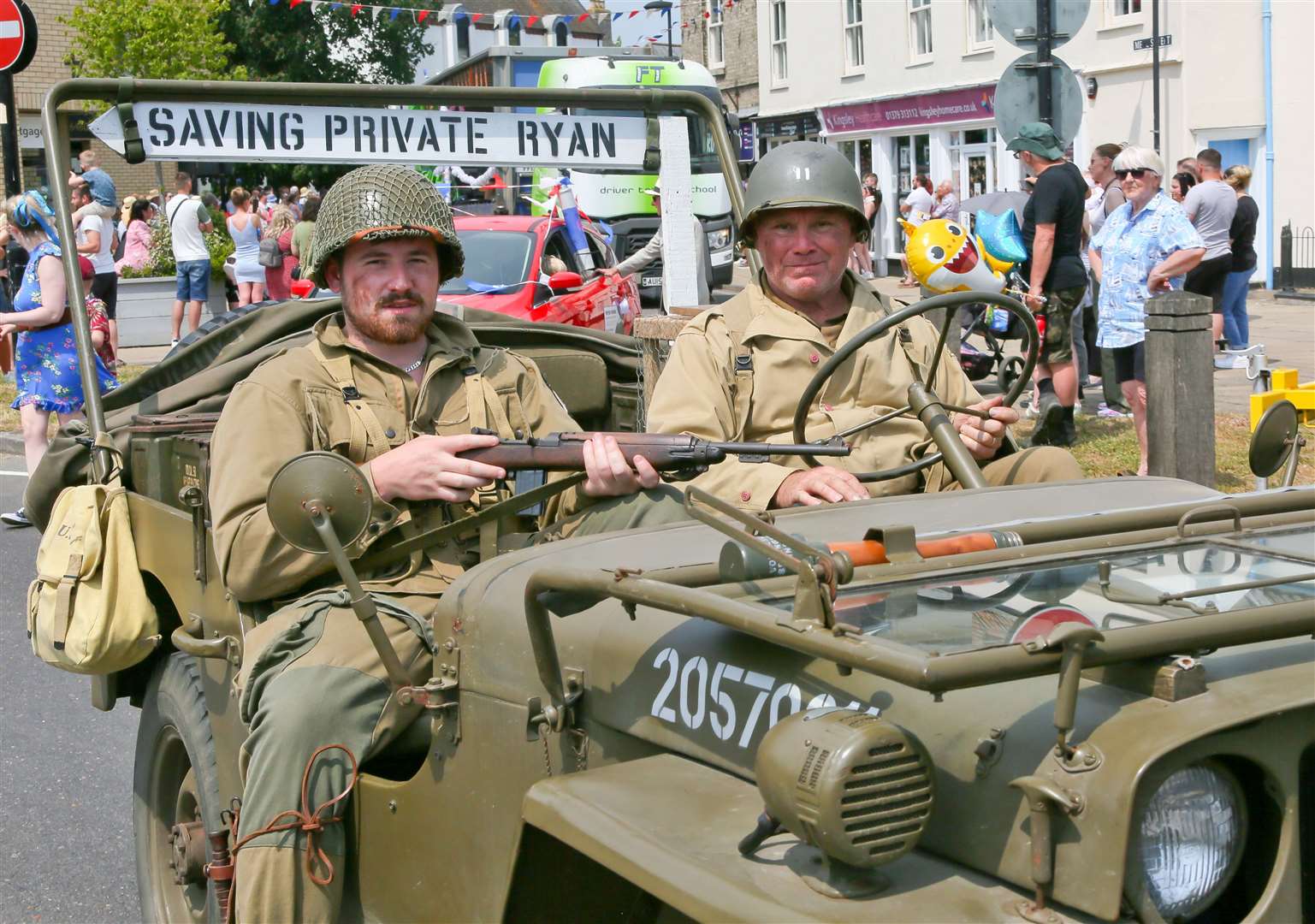 A Saving Private Ryan jeep on parade. Pictures: Gary Donnison