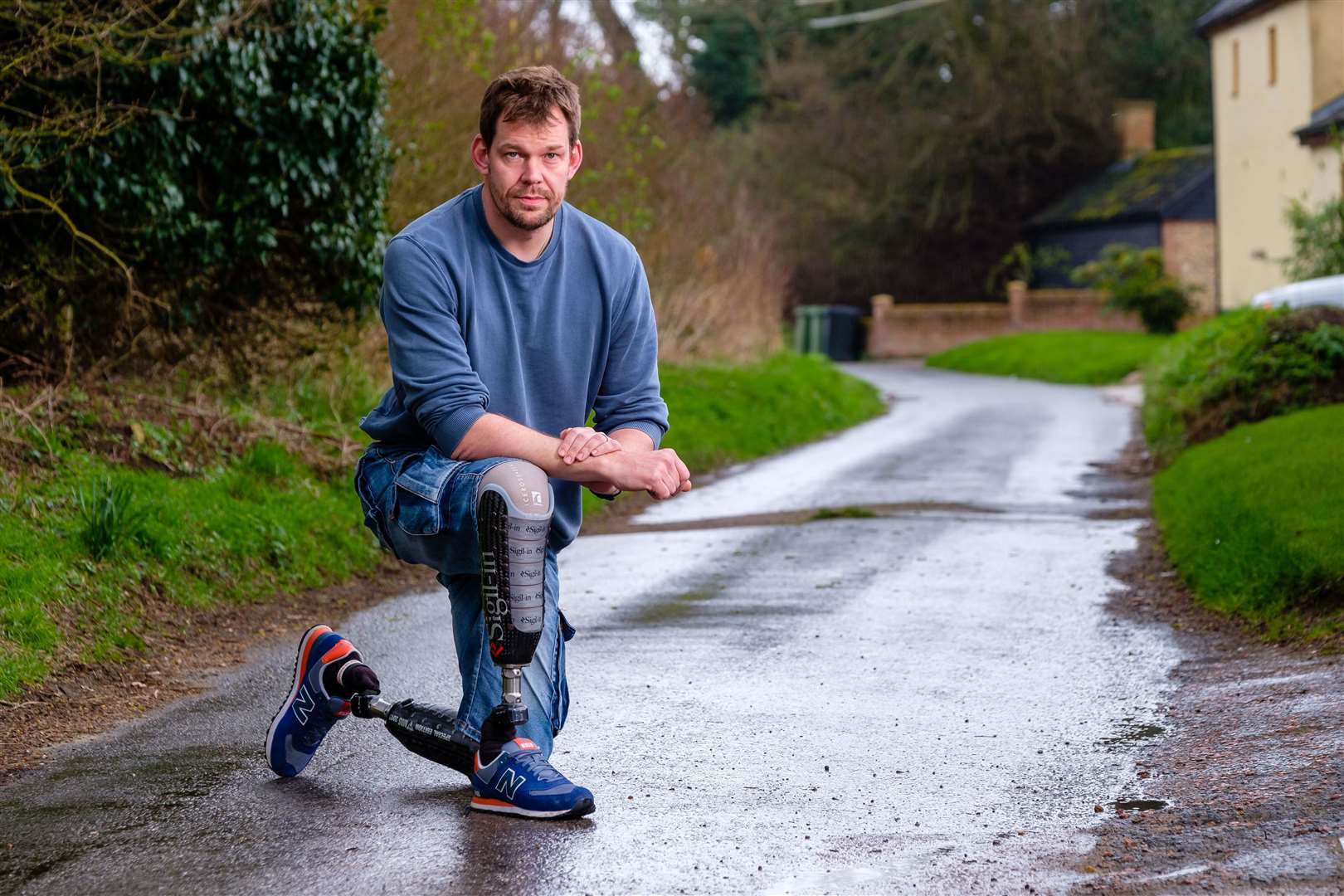 Mr Slater lost both his legs after being involved in a roadside bomb whilst serving in Afghanistan in 2009. Picture: Mark Bullimore.