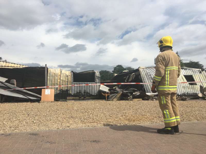 A blaze has destroyed a furniture store in Bacton. Photo: Andrew Martin.