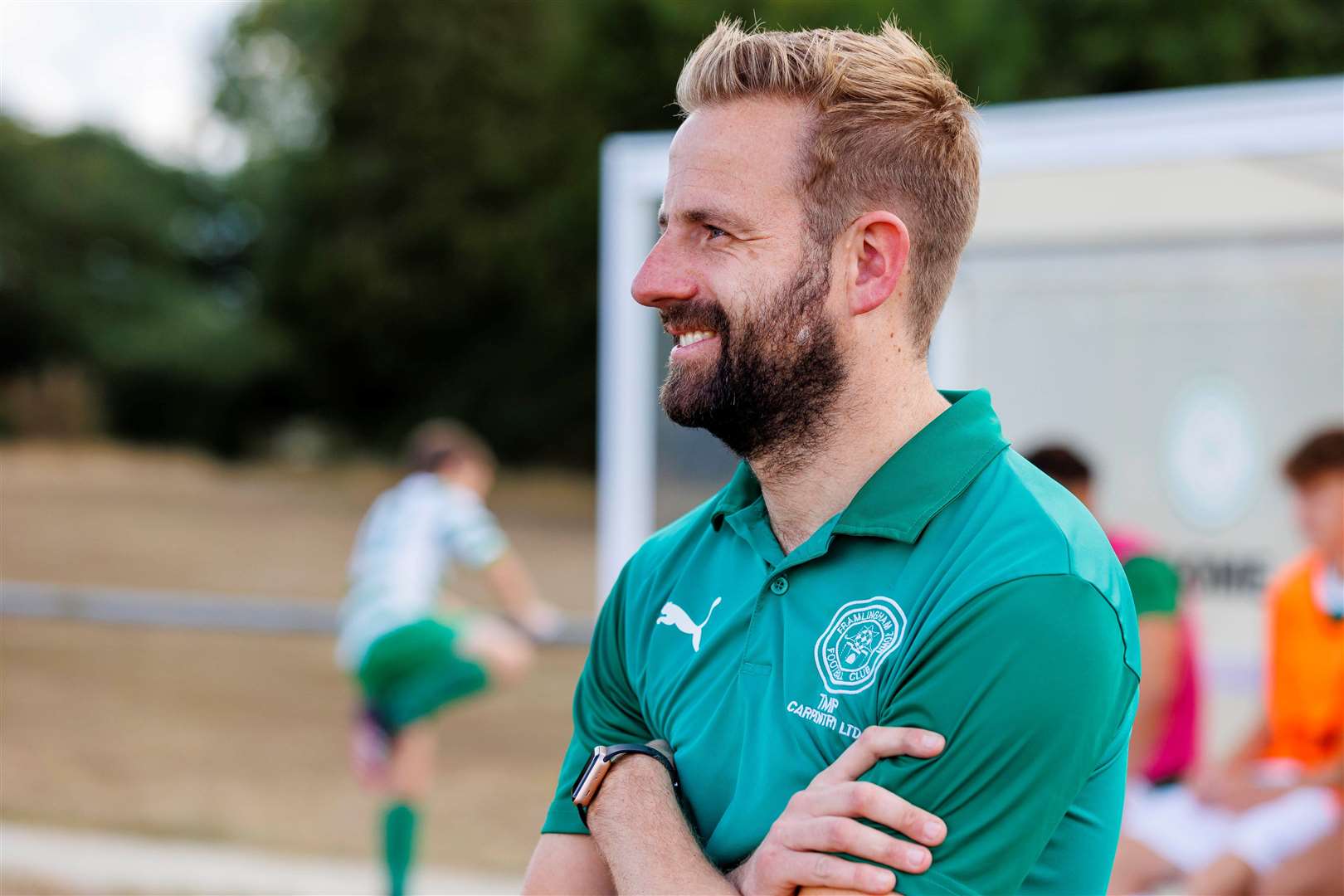Framlingham Town manager Liam Abraham believes promotion is the main aim for this season Picture: Mark Bullimore