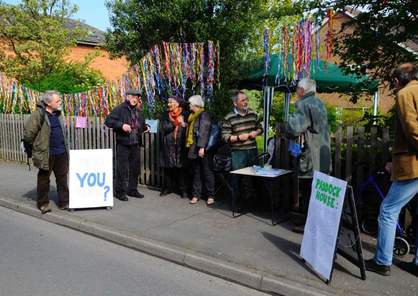 Eye, Suffolk. Mid Suffolk District Council has purchased the former Paddock House care home site. A number of residents gather on Saturday, as they are fearful there will not be any consultation with the council. ''Picture: MARK BULLIMORE