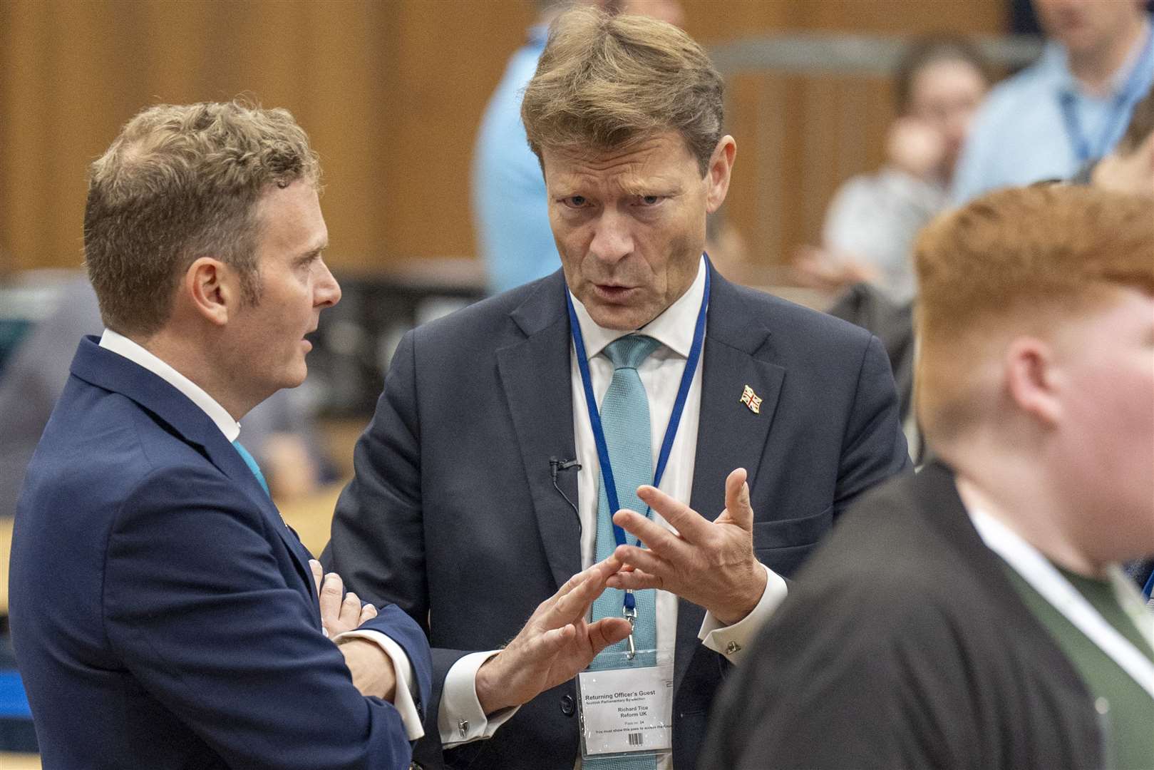 Richard Tice also attended the count in Hamilton (Jane Barlow/PA)