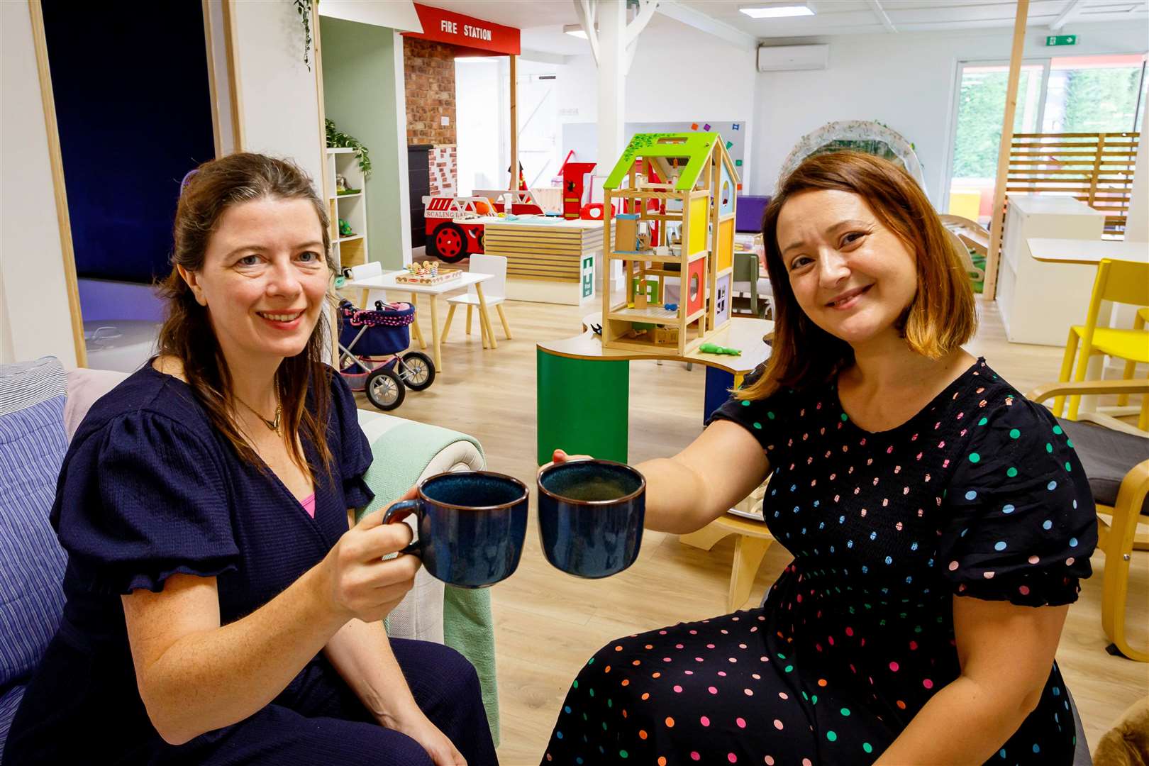 Vickie Wretham, left, and Stephanie Tipple have set up Play Nooks and Coffee Nooks just outside Banham Zoo. Pictures: Mark Bullimore