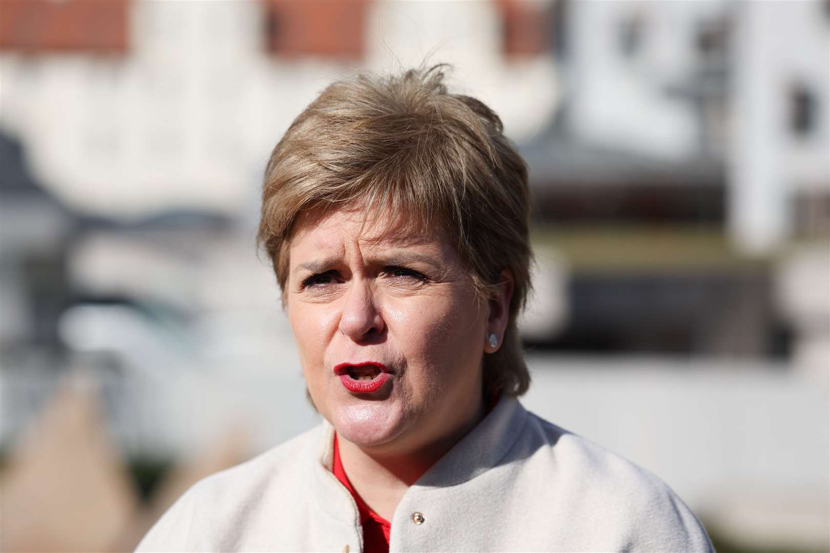 The former first minister was also campaigning in South Lanarkshire on Saturday (Robert Perry/PA)