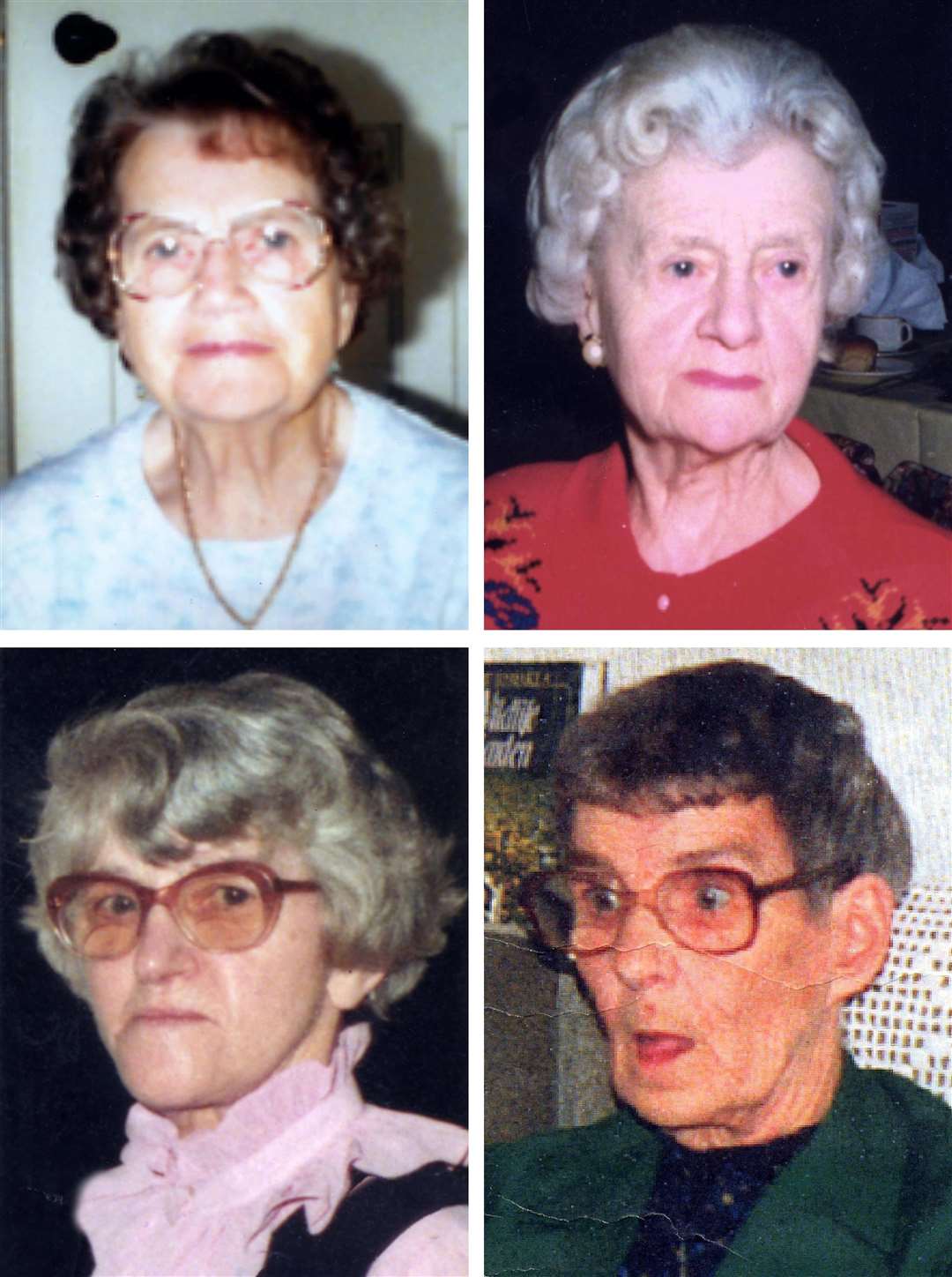 (top row from left) Ethel Hall and Bridget Bourke, (bottom row from left) Doris Ludlam and Irene Crookes (West Yorkshire Police/PA