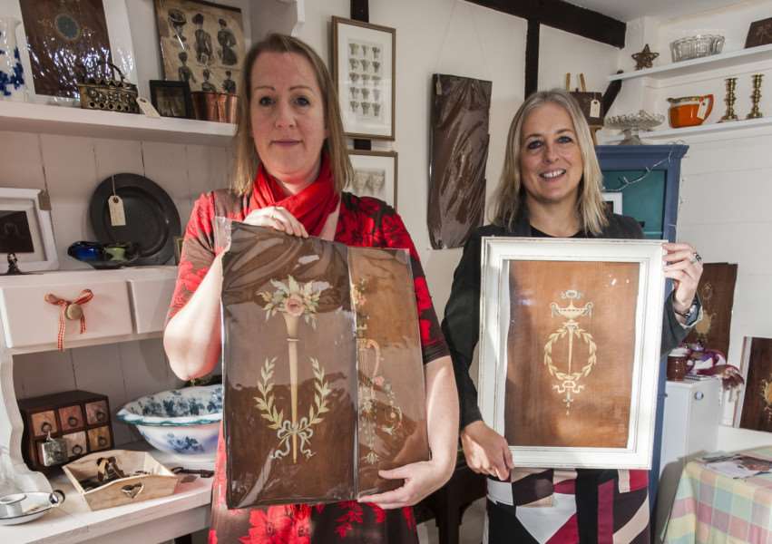 Harebell Vintage Co's Jenni Keer and Sharon Teague have opened a pop up shop in Cobbs Yard for this month only. (Jenni is in the red top)