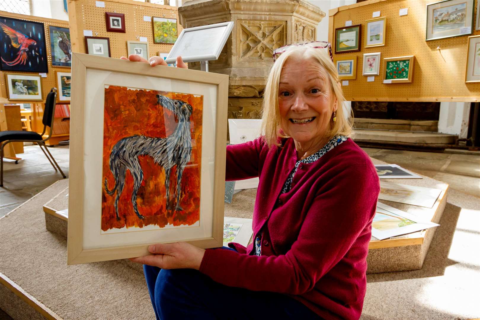 Jeanette Wylie with one of her pieces. Picture: Mark Bullimore