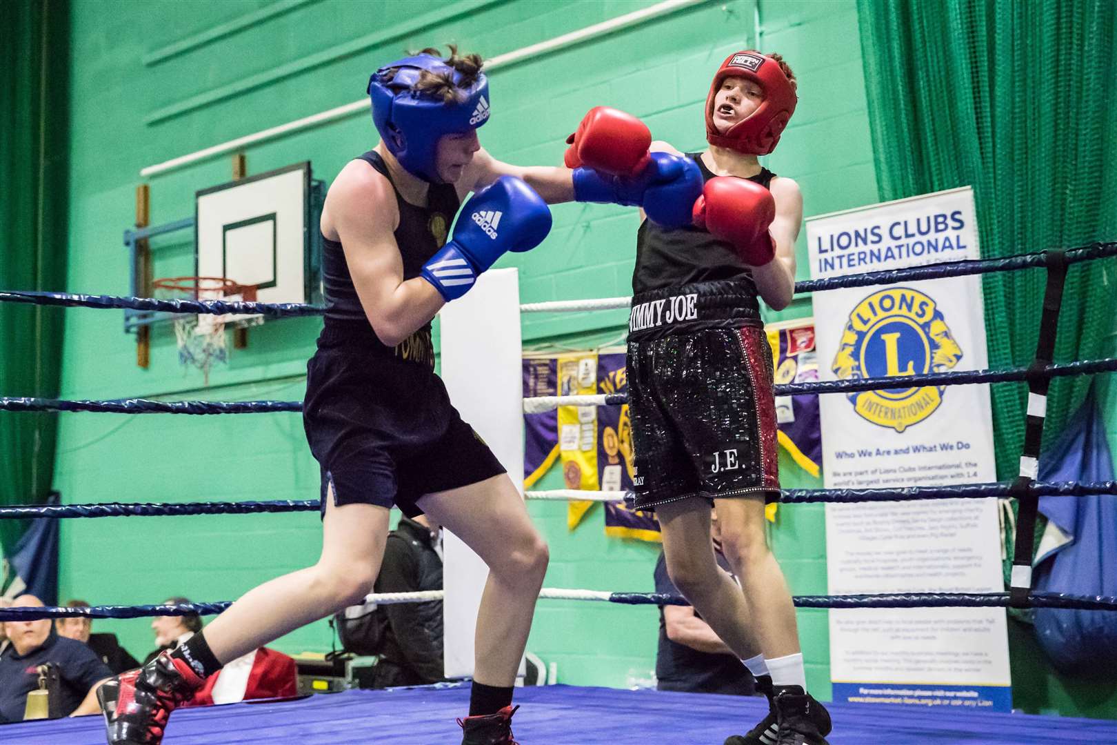 Ernie Pearce Memorial Charity Boxing Dinner Show, held at Debenham Sports & Leisure Centre. Bout 3 - (Red) Jimmy Ellwood (Progress Boxing) v (Blue) Tommy Petchell (Albion).Winner - Unanimous Decision â Jimmy Ellwood. Picture - Paul Tebbutt. (8027511)