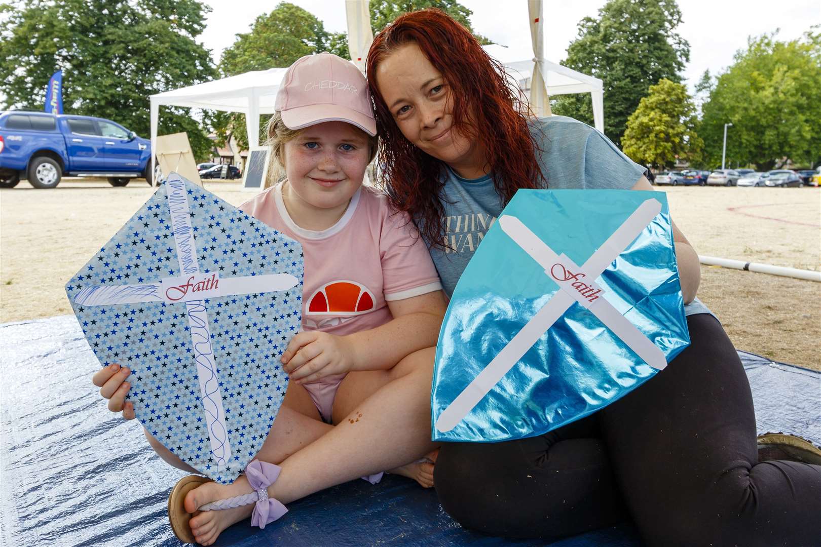 Shannon Balysz and Louise Nash got creative and made shields. Picture: Mark Bullimore Photography 2022.