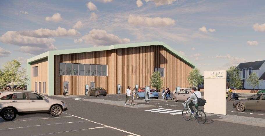 An artist's impression of the new community and leisure centre in Diss. Picture: South Norfolk Council