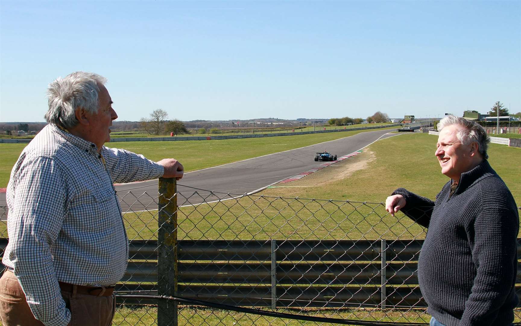 Leigh Trevail and Andrew Kitson, who did all the drawings in the book at Snetterton Race Track. Picture submitted