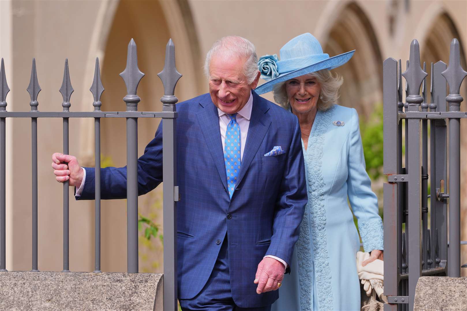 The King and Queen on Easter Sunday (Kirsty Wigglesworth/PA)