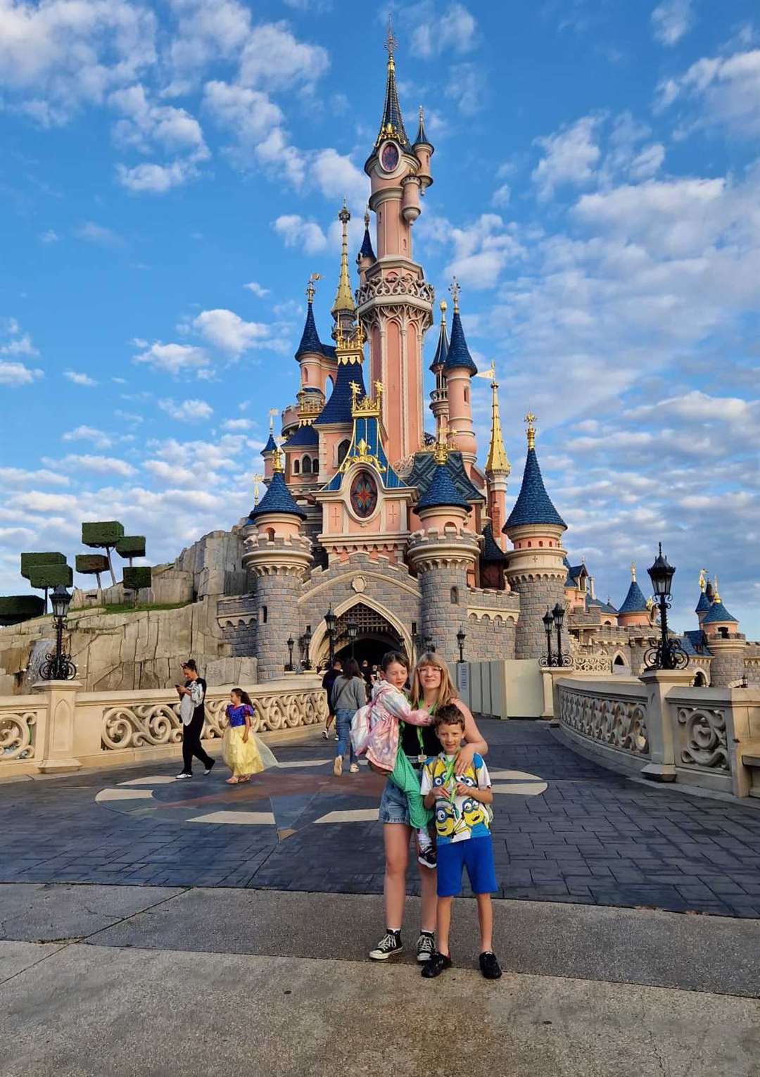 Michaela Poll with Johnny and Amara at Disneyland Paris. Picture submitted