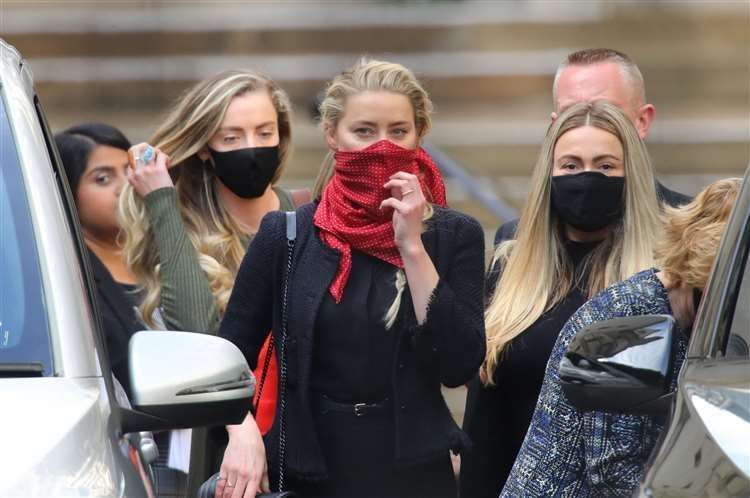 Amber Heard leaves the High Court. Photo: Aaron Chown/PA (38431558)